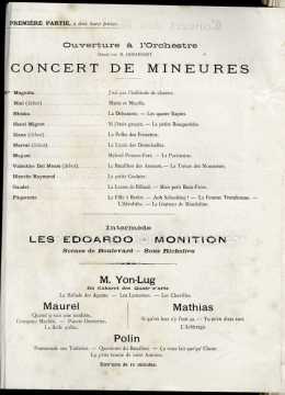 Programme du Concert des Ambassadeurs (Paris)